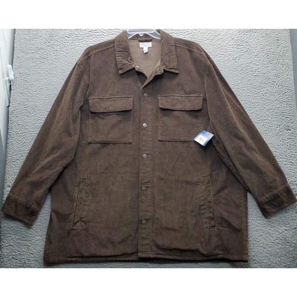Arizona Jean Company Other - Arizona Shirt Jacket Mens 2XL Brown Corduroy Mountain Trail Collar Button Front